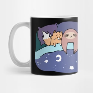 Sloth and Kitties Bed Time Snuggles Mug